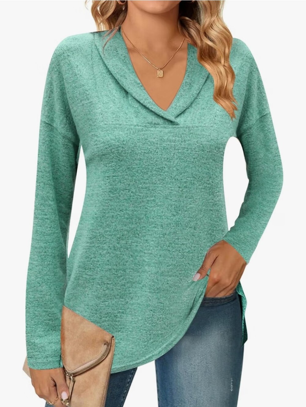 Casual V Neck Sweatshirt Oversized Pullover